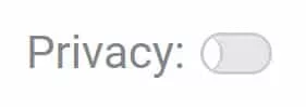 Privacy toggle switch of the Joy Pilot cloud accounting dashboard page.