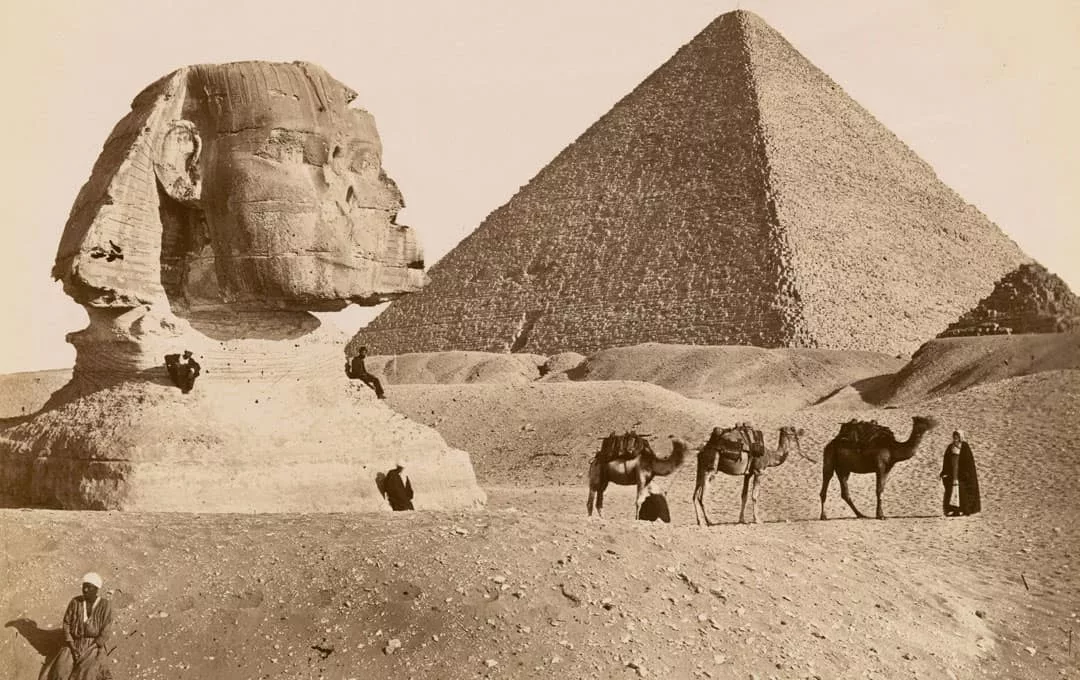Sphinx and the Great Pyramid circa 100 years ago
